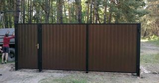 Купить распашные ворота из профнастила Карасук, цена от 2740 руб.
